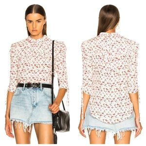 Veronica Beard Howell Blouse In Silk Floral Size 0